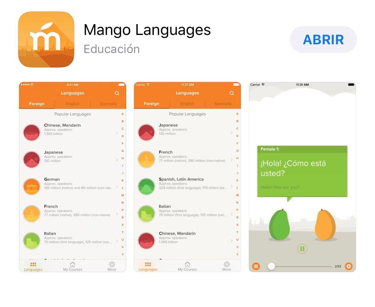 App Mango Languages