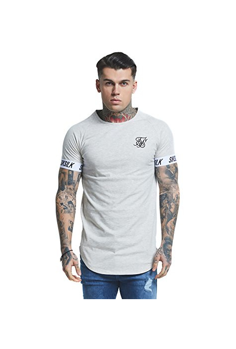 Moda Camiseta Siksilk – Tech Gris/Blanco/Negro Talla: L