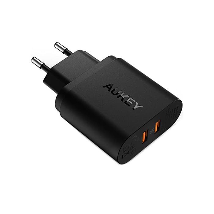 Electronic AUKEY Quick Charge 3.0 Cargador de Pared 39W Dual Puerto Cargador Móvil