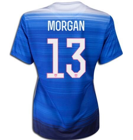 Lugar Kids Alex Morgan # 13 Estados Unidos para mujer 2015 Away Jersey de fútbol