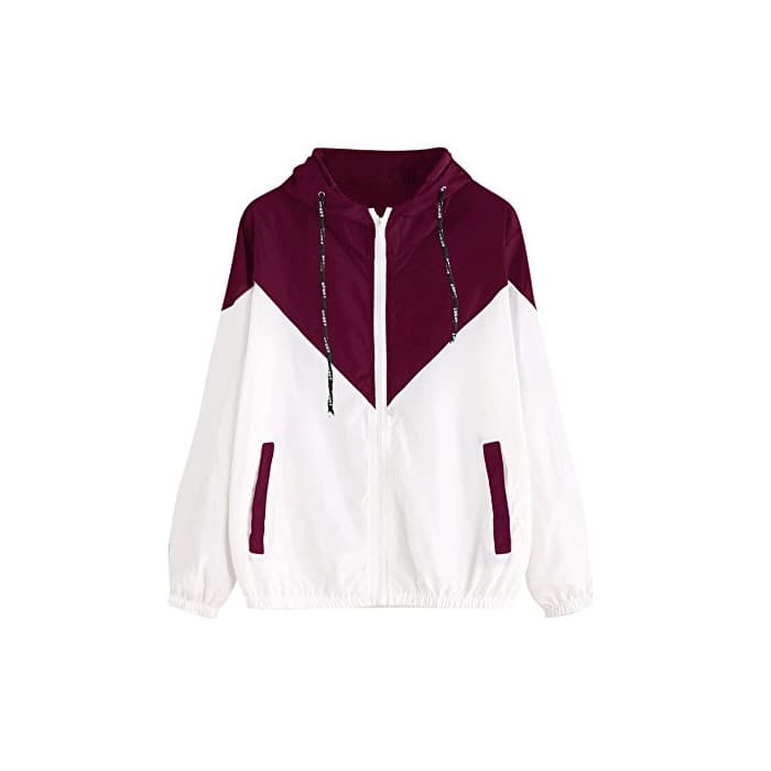 Fashion Chaquetas de Mujer ️EUZeo Mujer Manga Larga Chandal Sportswear Cortaviento con Capucha