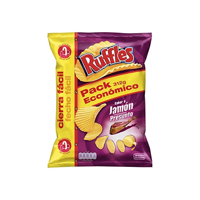 Producto RUFFLES patatas fritas sabor a jamón onduladas bolsa 312 gr