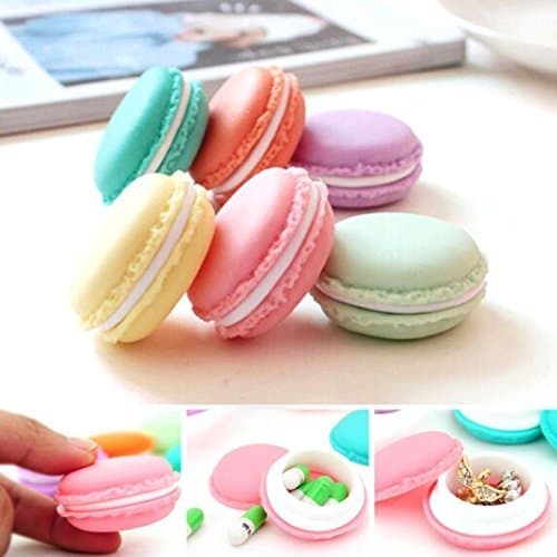 Product Viajes Cosméticos Bolsa pequeña 6 pcs Mini auriculares tarjeta SD Macarons bolsa caja