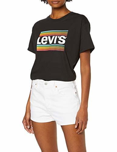 Moda Levi's 501 High Rise Short Pantalones Cortos, Blanco