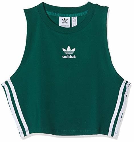 Fitness adidas Crop Camiseta de Tirantes, Mujer, Verde