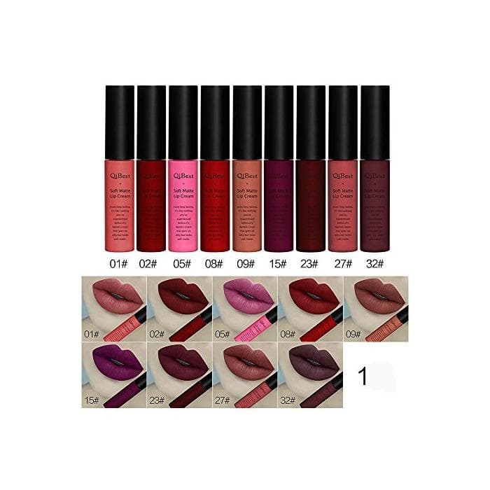 Beauty Lápiz labial para Navidad y cosplay, brillo de labios Byste Qibest, 9 colores, impermeable, mate