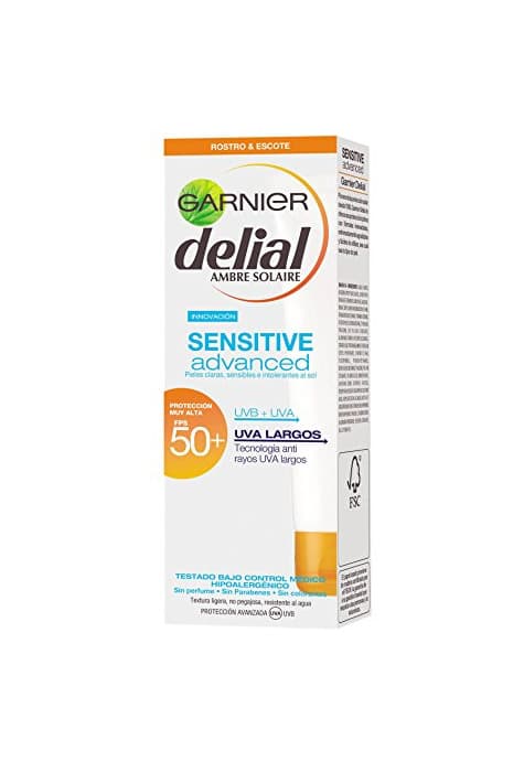 Beauty Garnier Delial Crema de Rostro y Escote Delial Sensitive Advance FPS50+