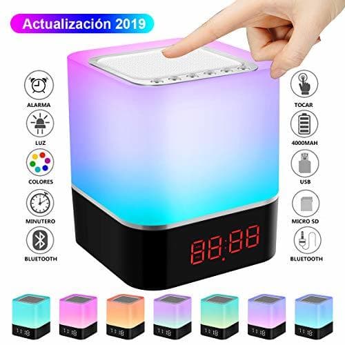 Electronic Swonuk Altavoz Lámpara Noche Táctil LED Altavoces Portátiles Lámpara de Mesa Noche