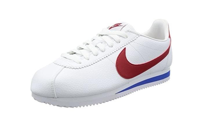 Moda Nike Classic Cortez Leather, Zapatillas de Deporte Hombre, Varios Colores (White / Varsity Red Varsity Roya)