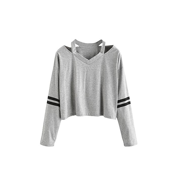 Fashion Camisas Mujer, ❤️Xinan Sudadera de manga larga para mujer de moda Blusa Casual Tops Cuello V Blusa de mujer (S