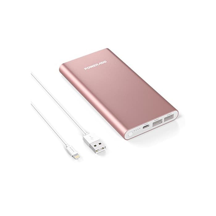 Electrónica Poweradd Pilot 4GS 12000mAh Cargador Portátil Batería Apple Lightning Cargador Portátil Externa Power Bank Dual Puerto (3A Salida de Alta Velocidad) para iPhone, iPad, iPod, Samsung Galaxy y Más