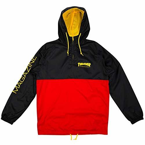 Moda THRASHER Chaqueta mag Logo Anorak Negro-Rojo