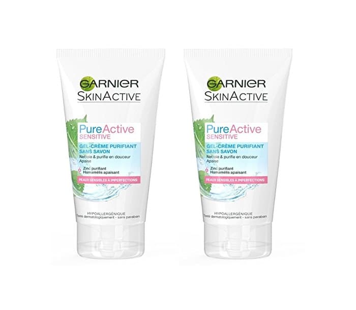 Beauty Garnier SkinActive Pure Active Sensitive - Gel crema purificante sin jabón