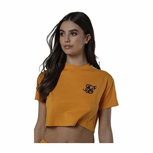 Fashion Sik Silk Camiseta con Cinta Cropped Runner Amarillo