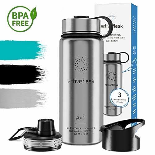 Producto Botella térmica ACTIVE FLASK con 3 tapones para oficina, bicicleta, gimnasio