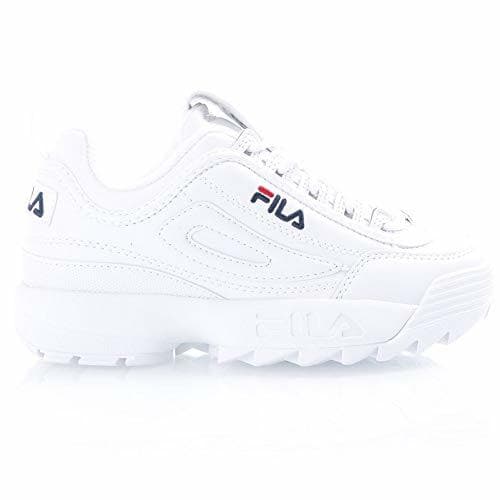 Moda Scarpa Fila Distruptor in Pelle con para in Gomma Carenata e Logo