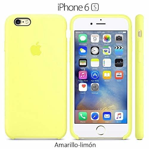 Electronic Funda Silicona para iPhone 6 y 6s Silicone Case, Logo Manzana, Textura