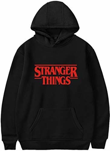 Fashion EMILYLE Color Puro Stranger Things Sudadera con Capucha Letra Roja Demogorgon Days