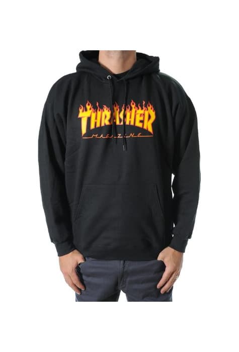 Moda Sudadera negra con capucha Thrasher Flame negro L