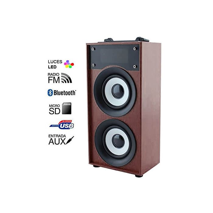 Electronic Generica - Altavoz Bluetooth 10W Madera Wengué