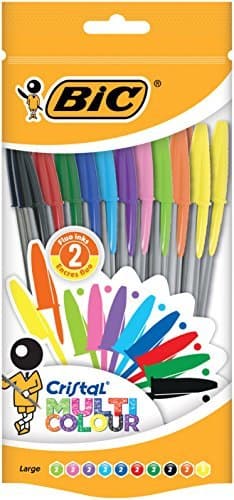 Electrónica BIC Cristal Multicolor - Bolsa de 20 bolígrafos con 10 colores distintos