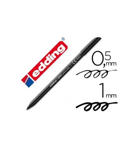 Producto Edding - Rotulador punta fibra 1200 negro n.1 -punta redonda 0.5 mm