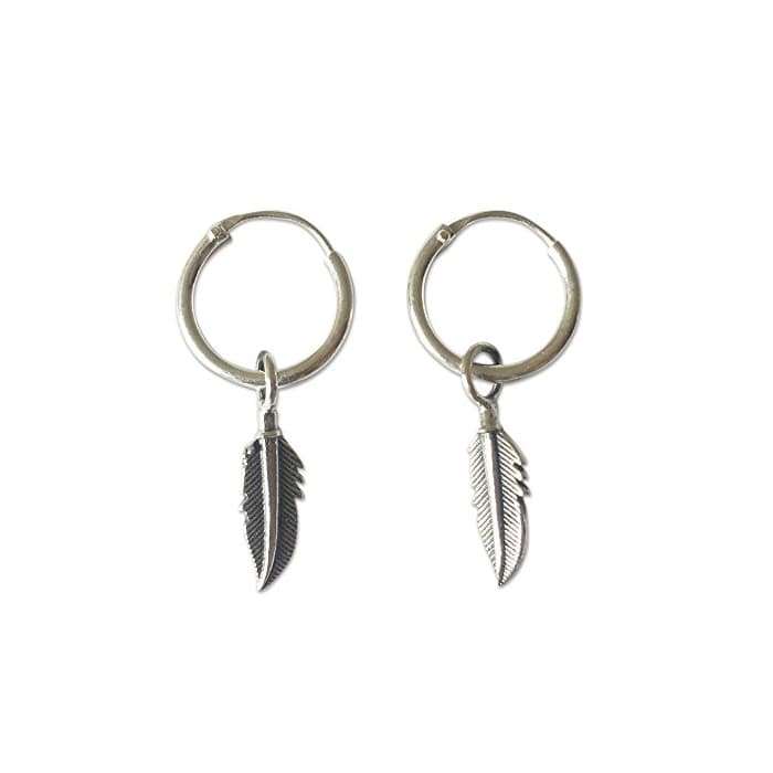 Fashion Pendientes De Aro Con Colgante De Pluma