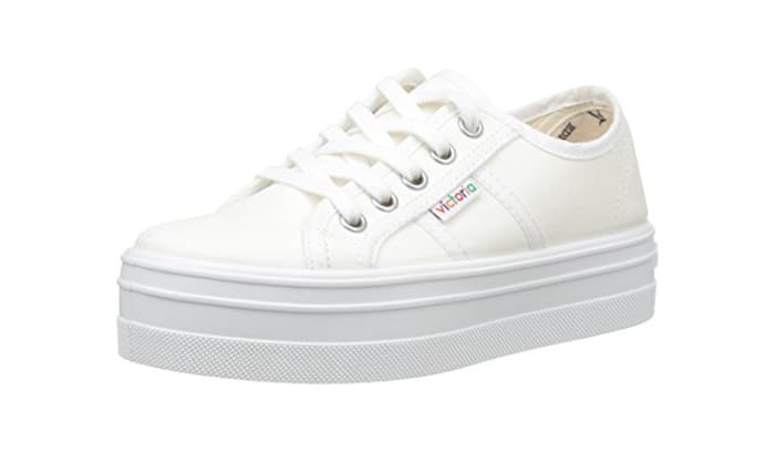 Moda Victoria Basket Lona Plataf. - Zapatillas Unisex Adulto, Blanco