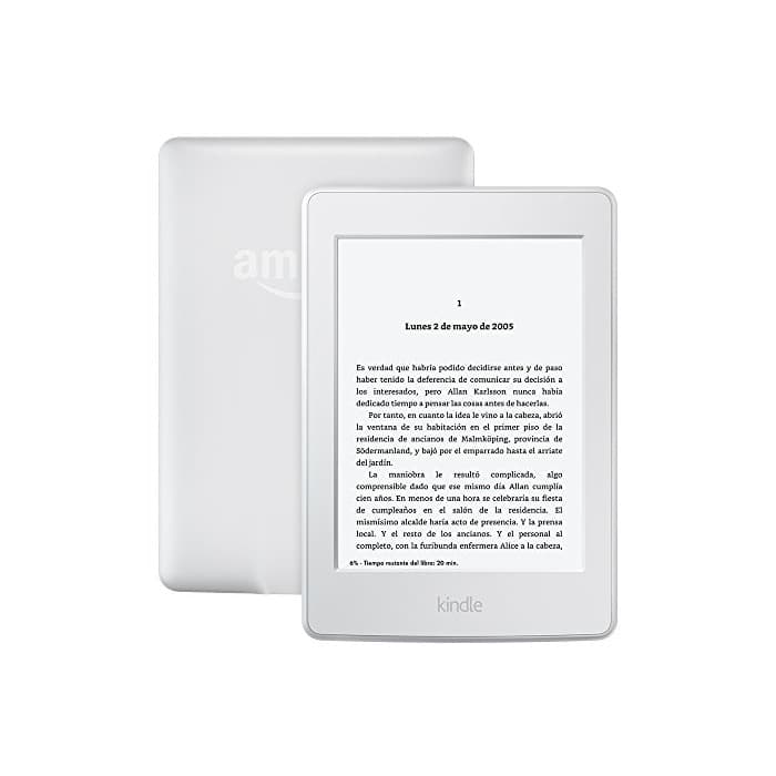 Electrónica E-reader Kindle Paperwhite, pantalla de 6" (15,2 cm) de alta resolución (300 ppp) con luz integrada, wifi (Blanco)