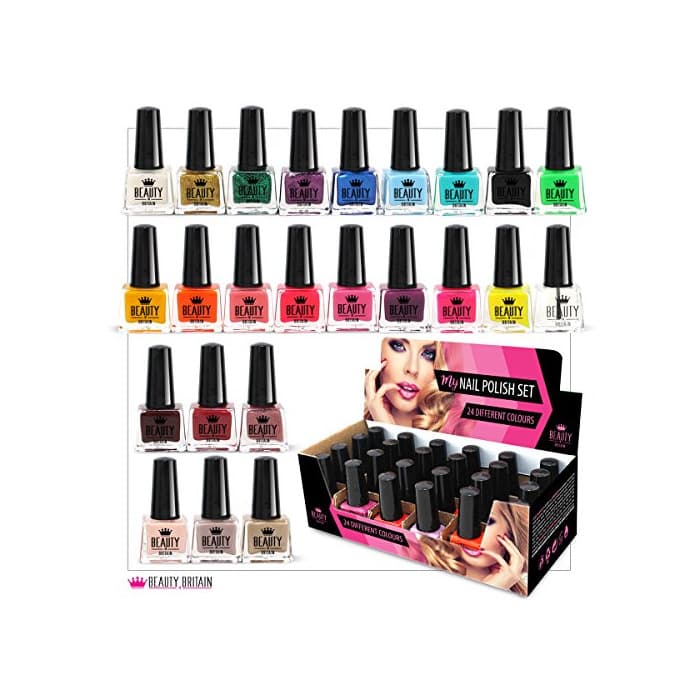 Belleza Set de 24 Esmalte de uñas 24 colores diferentes Botella moderna de