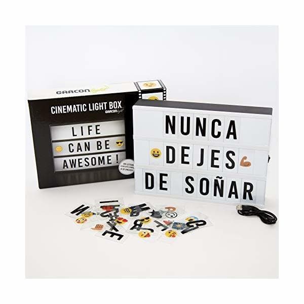 Home Caja de Luz LED A4 con 105 Letras, 60 Divertidos Emojis y