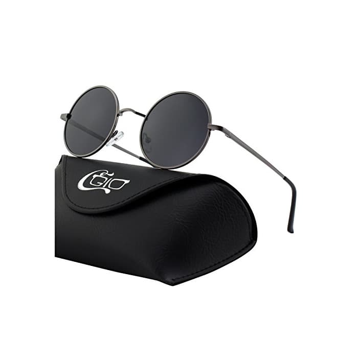 Moda CGID E01 Estilo Vintage Retro Lennon inspirado círculo metálico redondo gafas de