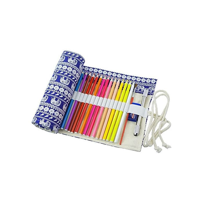 Producto Da. WA 36/48/72 agujeros Canvas Pencil Wrap Funda Cubre enrollable lápiz pluma de