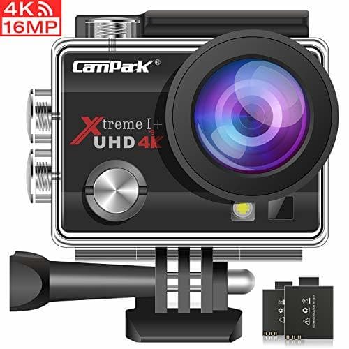 Producto Campark ACT74 Camara Deportiva 4K 16MP WiFi 30M Impermeable con 2 Baterías