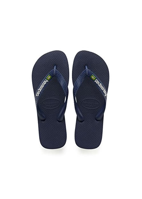 Moda Havaianas Brasil Logo, Chanclas Unisex adulto, Azul