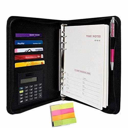 Producto Agenda Organizador Personal A5 Cuero Sintético Negro con Calculadora por Kurtzy