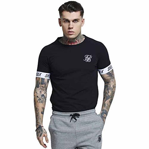 Fashion Camiseta Siksilk – Tech Negro/Blanco Talla: XL