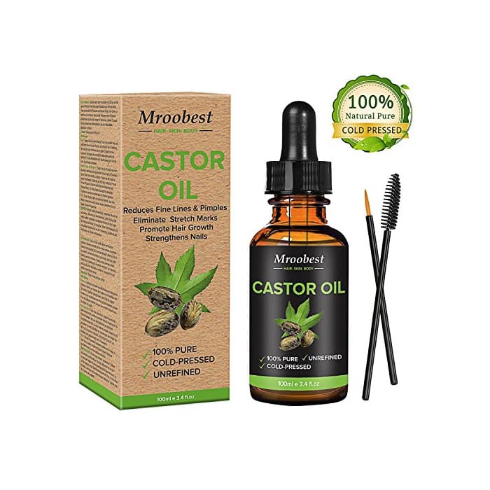 Belleza Castor Oil,Cold Pressed Castor Oil,100% Pure Castor Oil for Eyelashes, Eyebrows, Hair