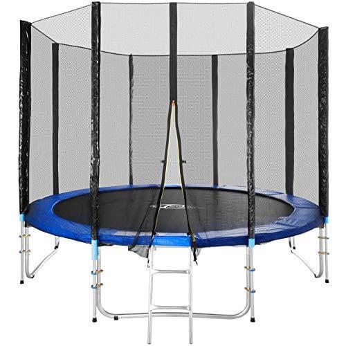 Product TecTake Cama elástica trampolín para Jardin con Red de Seguridad Escalera -