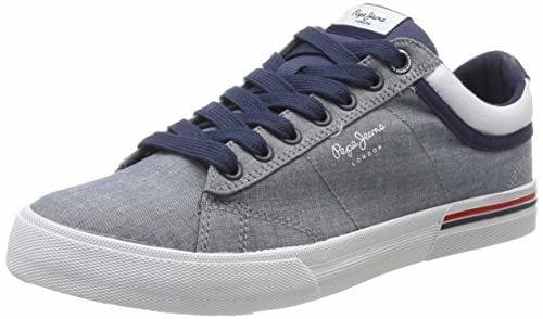 Fashion Pepe Jeans North Court Chambray, Zapatillas para Hombre, Blau