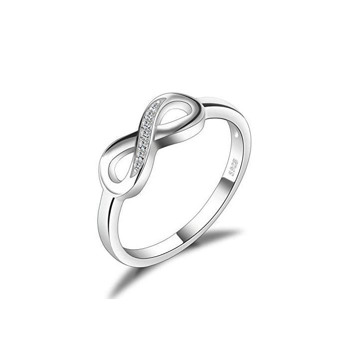 Fashion JewelryPalace Anillo infinito Amor Eterno de Circonia Cúbica Aniversario Promesa de Plata