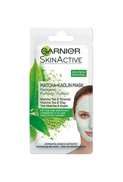 Beauty Mascarilla activa Garnier de caolín y matcha, 25 unidades