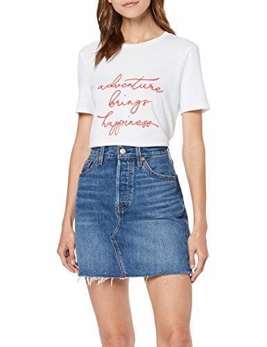 Fashion Levi's HR Decon Iconic BF Skirt Falda, Gris