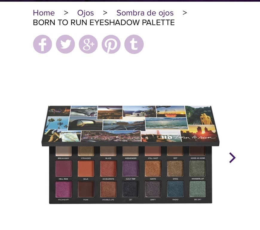 Producto Paleta sombras Urban Decay