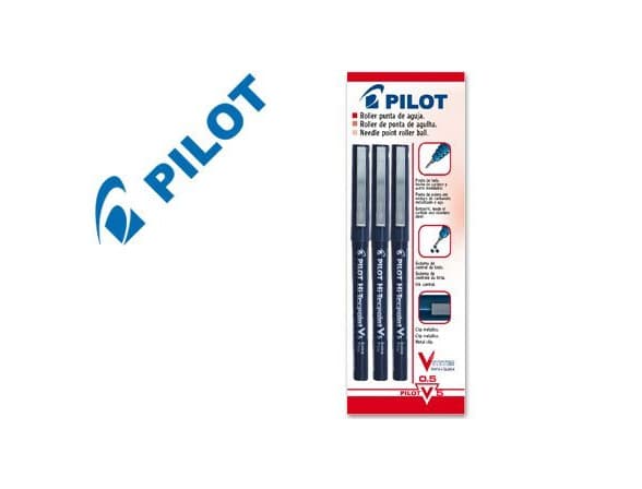 Product ROTULADOR PILOT PUNTA AGUJA V-5 NEGRO 0.5 MM BLISTER DE 3 UNIDADES-M