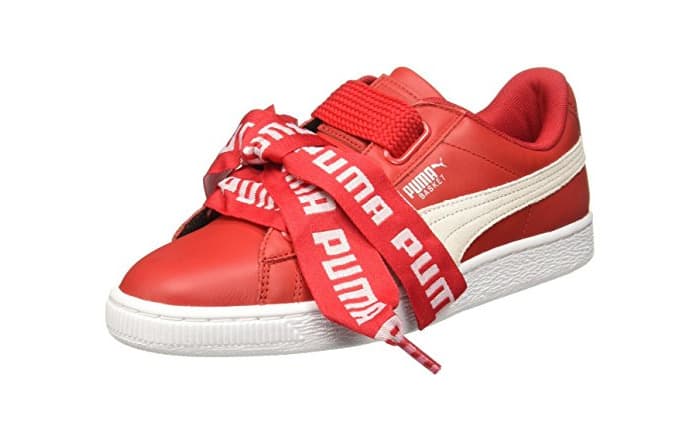 Fashion PUMA Mujer Toreador Rojo Basket Heart DE Zapatillas-UK 5