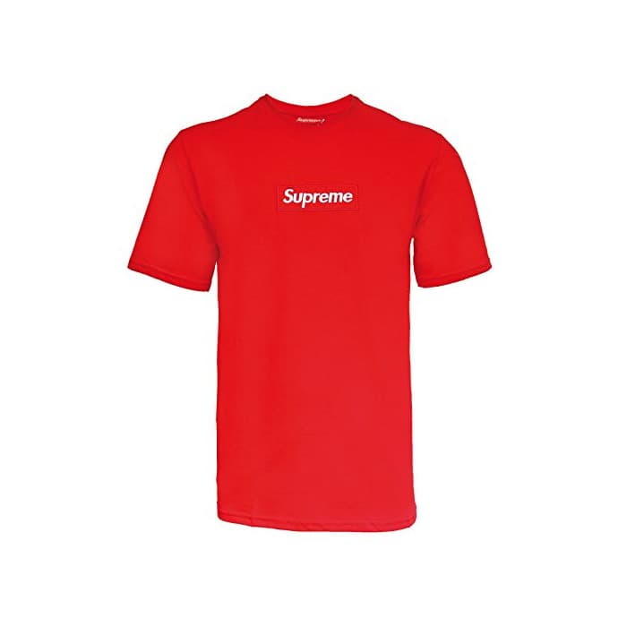 Fashion Supreme Italia - Camiseta con diseño Hombre suts 1103 Blanco Dope Skate Streetwear Mode Red-Red