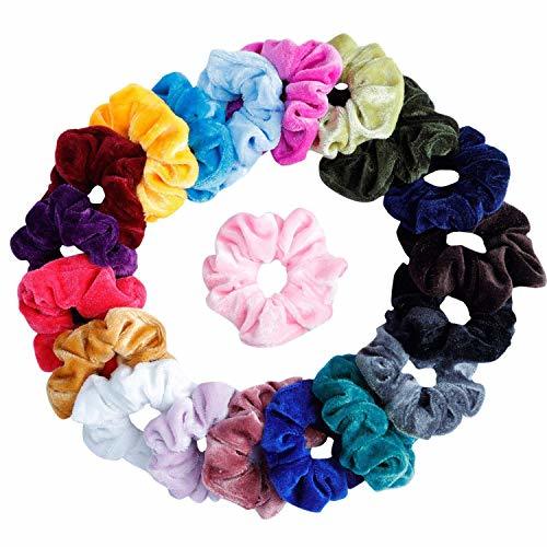 Belleza 20pcs pelo Scrunchies Terciopelo elástico pelo bandas Scrunchy pelo Ropes Scrunchie para