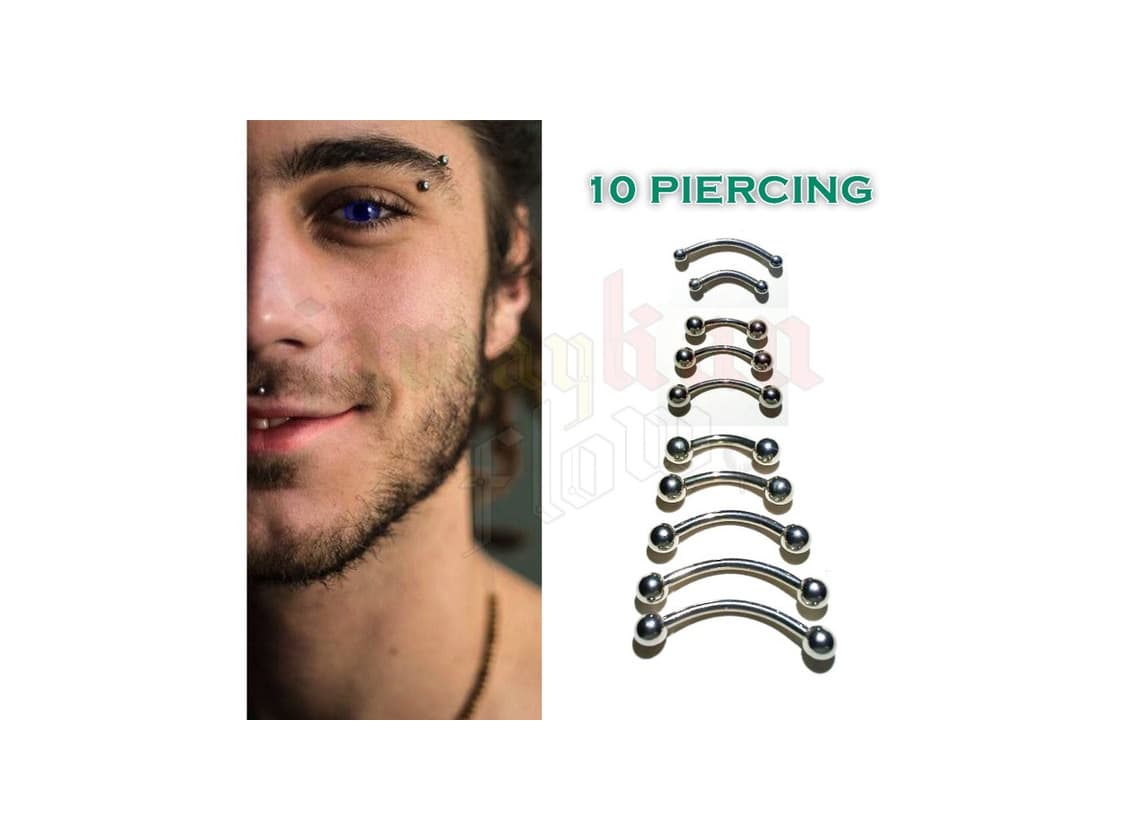 Fashion Anself - 105 Unidades Piercings de Lengua Nariz Labio Cejas Cuerpo, Acero