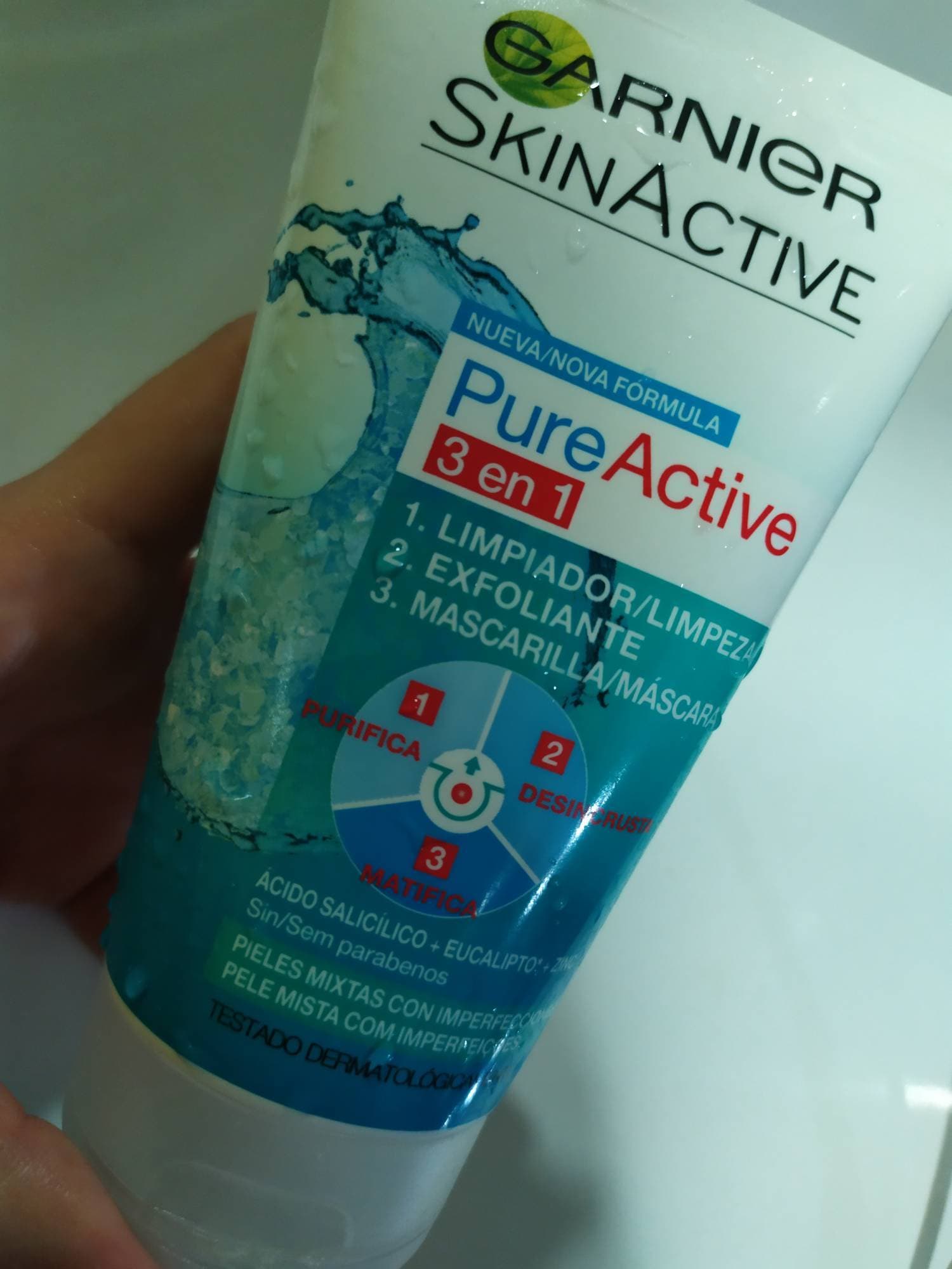 Belleza Garnier Skin Active - Pure Active 3 en 1 - Limpiador